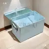 Caja de Herramientas de Hierro Galvanizado, Almacenamiento de Gran Capacidad, Caja de Carpintería de Acero Inoxidable con Cerradura, Dimensiones de la Caja de Almacenamiento de Hierro