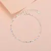 Moda para el trayecto Cadena de Ola de Agua Plateada Pulsera y Tobillera para Mujer Cadena Lisa de Onda Corrugada Simple Elegante Joyería para Mano y Pie Vacaciones
