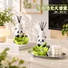 Panda de hoja de loto de dibujos animados, pequeños adornos de aromaterapia sin fuego para fragancia del hogar, decoración suave de alta gama y decoración de escritorio