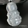 Colgante de calcedonia helada Frijol de la Suerte trébol de cuatro hojas Guanyin Buda hebilla de seguridad justa colgante Pulsera de jade jade al por mayor