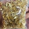 Aretes colgantes de oro de 18 quilates que conservan el color, accesorios para zapatos hechos a mano DIY, cruz tridimensional brillante con agujeros