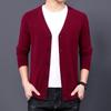 Comercio Exterior Transfronterizo 2026 Primavera y Otoño Nuevo Estilo Cárdigan de Punto para Hombres Jóvenes, Suéter de Punto Delgado de Manga Larga de Color Sólido para Hombres