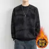 Sudadera negra moderna para hombre, otoño e invierno, cuello redondo, corte holgado, estampado jacquard de cielo estrellado, cálida y gruesa, estilo nuevo, prenda de abrigo a la moda