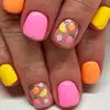 Venta Caliente Transfronteriza Lindas Frutas Flores Colores Brillantes Blanqueamiento Versátil Pegatinas para Uñas Postizas Removibles Uñas Portátiles 24 Piezas