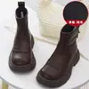 Botas de Cano Curto para Meninas Botas Individuais Infantis 2026 Outono/Inverno Novos Sapatos Infantis Botas de Algodão de Duas Camadas com Pelúcia Botas Chelsea Solado Macio Botas Martin