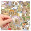 50 Adesivos de Capivara Desenho Animado Não Repetidos Material para Decoração de Caderno de Bolso Adesivos de Capivara DIY Guka