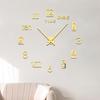 Reloj de Pared Estéreo Digital 3D Romano Inglés para Entrada, Sala de Estar, Decoración de Dormitorio, Reloj Espejo, Simple y Elegante, Luminoso en la Oscuridad