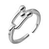 Anillo Herradura Mujer Plata de Ley 925 Plata Brillante Hueco Abierto Dedo Índice Anillo Nuevo Otoño/Invierno 2022 J0381A
