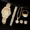 Explosiones de Comercio Exterior Moda Patrón Romano Diamante Reloj de Pulsera para Mujer Reloj de Pulsera de Cuarzo Brazalete Reloj de Pulsera para Mujer Fabricantes en stock