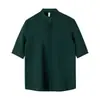 Camisa de manga corta de verano para hombre, estilo chino nuevo, estilo maduro ligero, estilo coreano, corte ajustado, sin planchar, seda de hielo, camisa de manga media