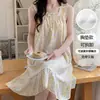 Camisón de tirantes de verano para mujer, nuevo estilo princesa, lujo ligero, deseo puro, tirante de encaje dulce con almohadillas en el pecho, ropa de casa, venta al por mayor transfronteriza
