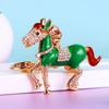 Chaveiro Cavalo do Zodíaco Cravejado de Diamantes Metal Fofo Pingente para Bolsa Feminina Anel de Chaveiro Pingente de Pônei Presente