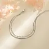 Seleção de Arte Nicho Modelo 2026 Pulseira: Pulseira de Corrente de Osso de Cobra de Camada Dupla Cintilante Minimalista de Luxo Leve