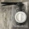 Válvula de mariposa con abrazadera operada por manija, acero fundido, revestimiento de PTFE, disco de PTFE, válvula de mariposa de sellado suave de línea central, fabricante: Tianjin D71F-10C