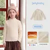 [Novo 2 itens 15% de desconto] Suéter Jerry para Bebês Meninas Roupas de Outono para Bebês Meninas Camisa Base de Meia-Gola com Pelúcia