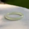Pulseira de Jade Verde e Branco Natural, Formato de Barra Redonda, Pulseira de Jade Afegão Tipo Gelo para Meninas Jovens, Estilo Jovem, Verde Claro Transparente Gelo