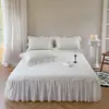 Conjunto de Três Peças de Matelassê Refrescante de Seda Gelada Classe A Estilo Coreano para Bebê e Gestante com Saia de Cama, Estilo Princesa Ins, Matelassê Refrescante de Seda Gelada com Ar Condicionado para o Verão