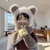 Gorro Infantil Otoño e Invierno Nuevo Estilo Bufanda Todo en Uno Gorro de Felpa Cortavientos y Cálido Lindo Dibujo Animado Bufanda Gorro Todo en Uno