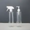 Botella PET transparente de hombro plano de 500 ml para lavar y proteger, cabeza de bomba de presión, champú para presionar, botella para lavar y proteger, gel de ducha, para rellenar