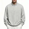 Camisa de punto con cremallera y cuello alto, estilo europeo y americano, transfronteriza de Amazon, camiseta de manga larga, top casual holgado para hombre