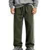 Pantalones Casuales de Hombre Amazon Otoño Invierno Tejido Pesado Bloque de Color Cinta de Tejido Cordón Pantalones Largos Holgados Deportivos Pantalones Rectos con Más Terciopelo