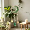 Elegante atrapasueños con árbol de la vida de piedra natural cruda, adorno colgante, campanilla de viento colorida para pared, superventas transfronterizo