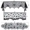 Estilo de Comercio Exterior Europeo y Americano Combinación de Encaje Negro Camino de Mesa de Halloween Mantel de Telaraña de Halloween Tela Decorativa para el Festival de Fantasmas