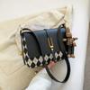 Bolso de Nueva Llegada 2024 Bolso Retro de Moda Bolso Cuadrado Pequeño Portátil de Hombro Único Romboidal para Mujer Popular Textura Bolso de Axila