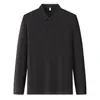 Camisa Polo de Manga Larga Ropa de Trabajo de Otoño Logo Impreso Personalizado para Hombre Ligeramente Holgada Ropa para Eventos Corporativos Camisa Base de Seda de Mora
