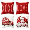 Almohadas Decorativas Temáticas del Día de San Valentín Transfronterizas, Cojines para Sofá con Estampado de Corazones, Suministros para Decoración de Habitaciones de Boda al por Mayor