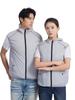 Roupa ventilador de resfriamento com absorção de umidade de verão, fina, com faixa refletora, colete de ar condicionado para homens e mulheres, roupas de trabalho sem mangas para atividades ao ar livre