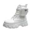 Botas de Motocicleta Estilo Británico Knight de Caña Corta y Tamaño Grande de Bolsillo Botas Martin de Comercio Exterior 2025 Con Cordones Nuevas Botas de Otoño para Mujer con Suela Gruesa