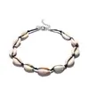 Joyería Transfronteriza Europea y Americana Estilo Étnico Collar de Concha Tejido a Mano Cadena Sencilla para Clavícula Moda para Mujer Versátil