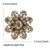 Broche de Flor Hueca con Pedrería Retro de Industria Pesada Europeo y Americano Broche de Joyería para Corsage de Traje de Dama a la Moda