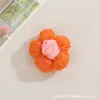 Accesorios de flor de pompón de hilo de color macarrón, pinzas para el pelo, broches y flores decorativas hechas a mano de ganchillo tridimensional para ropa