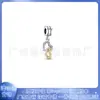 Pulsera de Cobre Blanco Plateado Pandora Charms Joyería Accesorios DIY Caja Mágica de Corazón Colgante de Doble Corazón