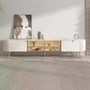 Mesa de Centro Sala de Estar Hogar Moderno Simple Combinación Mueble de TV Mesa de Centro Apartamento Grande y Pequeño Viento Crema Placa de Roca Mesa de Centro Redonda