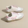 Primavera de 2026 Novo Modelo Tamanho Grande Cor Blocada Retrô Sapatos Casuais Femininos Brancos Confortáveis Tamanho Único