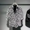 Camisa Masculina de Manga Curta de Alta Qualidade Verão 2025 Estilosa Nova Estilo Chinês Solta Manga de Cinco Pontos Tendência Estilo Nacional Meia Manga