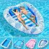 Amazon Outdoor Toma el Sol Amor Cama Flotante Inflable Ecológica Portavasos Engrosado con Almohada Doble Fila Flotante de Agua