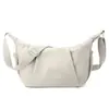 Bolso de Hombro Nuevo Estilo Japonés con Pliegues para Mujer, Bolso Cruzado Versátil de Nailon Resistente al Agua, Bolso Simple de Moda Casual Tipo Bollo