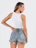 Desejo Transfronteiriço Amazon Primavera e Verão Colete Estilo Europeu e Americano Sexy Moderno Mostra o Umbigo Curto Sem Mangas Slim Fit