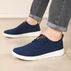 Nuevos zapatos casuales ligeros de encaje con cordones para hombre, mocasines transpirables de punto volador, mocasines para hombre de talla grande