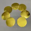 Cadena de Lentejuelas Doradas Redonda Cuadrada Rectangular Rombo Superficie de Espejo Láser Dorado Profundo Cadena de Lentejuelas para Boda Cortina de Lentejuelas