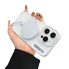 Adequado para iPhone16Promax Capa de Celular Semi-transparente Fosca com Sensação de Pele Simples Capa Dura Magnética Apple 15 Capa Protetora