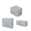 Bolsa Cosmética Portátil Grande Capacidade Floral Pequeno Armazenamento Algodão Acolchoado Portátil Flores Fofas Ins Viagem Estudantes