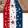 2026 Novo Caminho de Mesa para o Dia da Independência Americana Estilo Americano Estampa de Estrelas Caminho de Mesa de Linho Decoração de Casa Toalha de Mesa