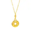 Collar con Hebilla de Paz de Escama de Dragón Chapado en Oro Brillante para Mujer, Cadena de Suéter de Lujo Ligero de Nicho con un Diseño de Moda