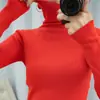 Suéter de Gola Alta Tendência Outono e Inverno Estilo Coreano e Japonês para Mulheres, Pulôver Manga Longa Solto Slouchy Gola Alta Tricô Camisa Base