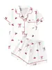 Floral 2026 Nuevo Cárdigan Transfronterizo de Seda de Leche Pijama Estampado para Mujer Conjunto de Ropa de Casa de Manga Corta Transfronterizo